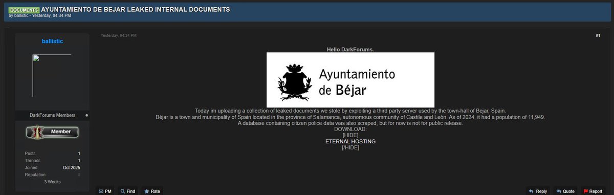 ServiPC4's tweet photo. Filtración de documentos internos del Ayto de Béjar. https://t.co/sQjIQ0MJGa