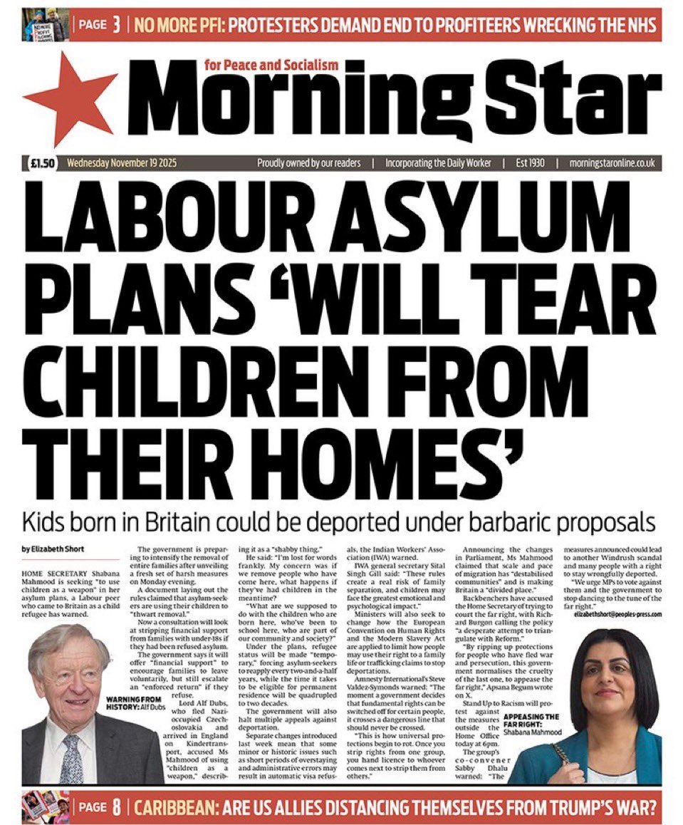 Get your copy of today’s Morning Star <a href="/M_Star_Online/">Morning Star</a> 🗞️🚩

Or read and subscribe online at morningstaronline.co.uk 📱💻