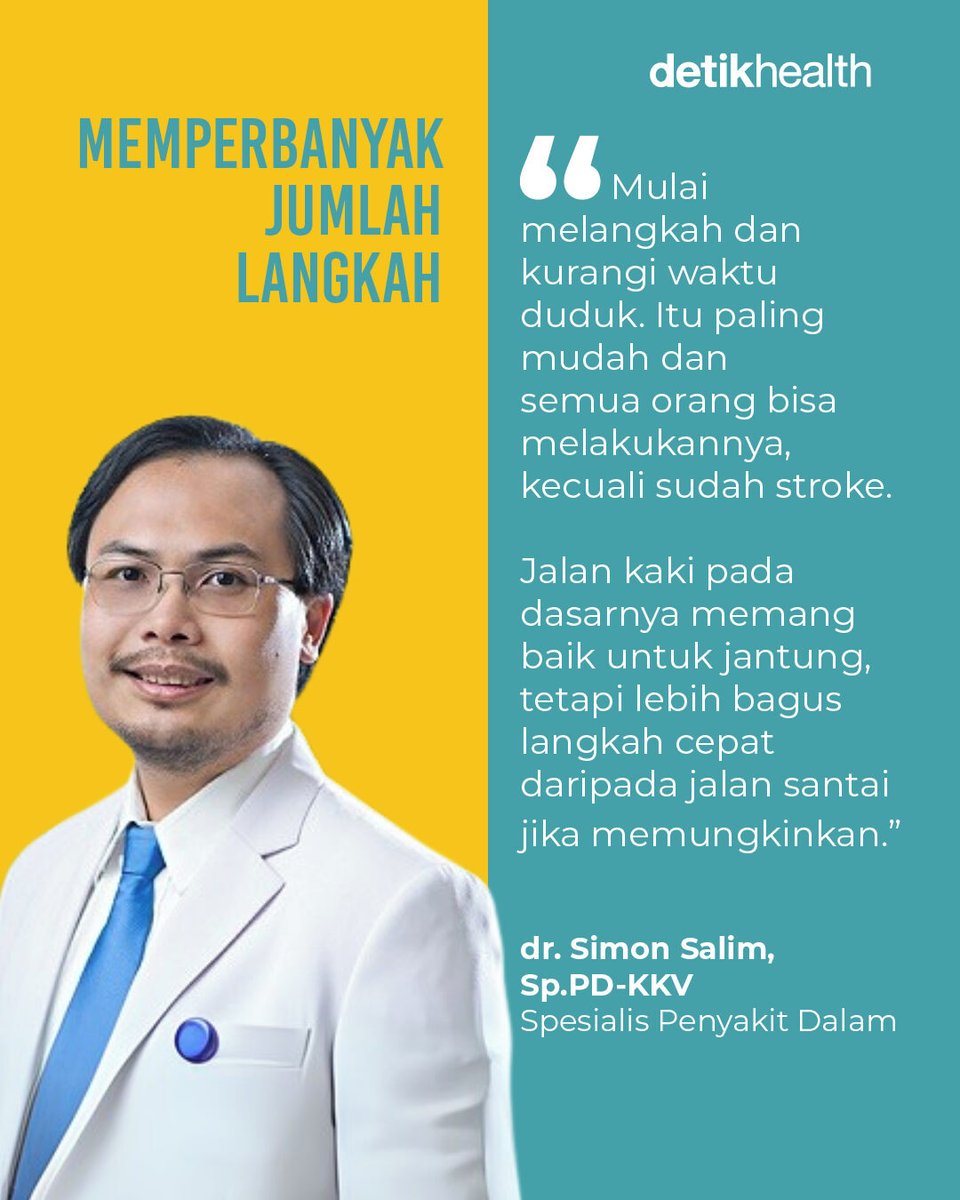 detikHealth's tweet photo. detikers, ternyata memiliki jantung yang sehat caranya tidak serumit yang dibayangkan lho. π€β£
β£
Ini tips yang kamu bisa lakukan mulai dari sekarang! πβ£
β£
>> https://t.co/tLTIbdsUnb
#tipssehat #tipsjantungsehat #kesehatanjantung #langkahcepat #detikhealth https://t.co/AMsBBluZtY