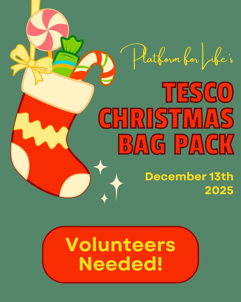 We're holding a charity bag pack on the 13th December at the <a href="/Tesco/">Tesco</a> Frodsham Street store in #Chester.  We're looking for volunteers to cover the afternoon shift (1pm – 4pm). Please get in touch if you're able to help us!

Message us or email: info@platformforlife.org.uk