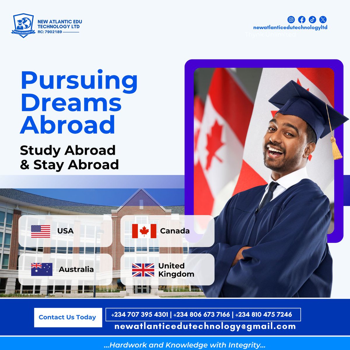 Newatlantic_edu's tweet photo. Unlock global opportunities with New Atlantic Edu Technology! 🌏🇺🇸🇨🇦🇦🇺🇬🇧  
Ready to take your dreams abroad? Study, stay, and succeed in the USA, Canada, Australia, or the UK.  
Your international future starts here. Contact us today for guidance every step of the way! https://t.co/ZtjNtwKJgz