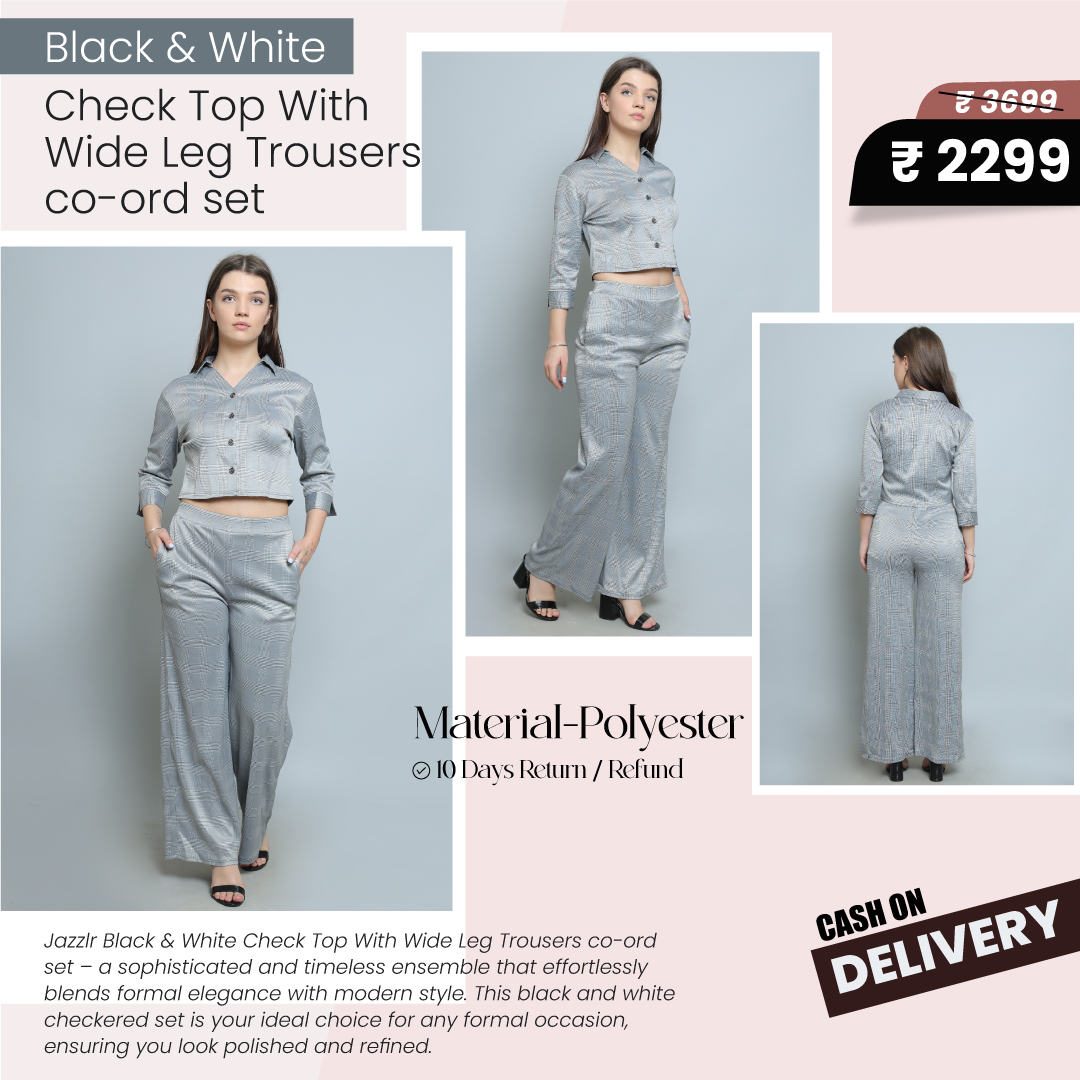JazzlrOfficial's tweet photo. Jazzlr Black &amp; White Check Co-ord Set: Modern Elegance 🙌🍁

This sophisticated ensemble blends timeless checkered patterns with a sleek Designed in comfortable polyester, it’s an effortless choice for elegance and comfort.

#jazzlr #coordset #blackandwhite #checkpattern #OOTD https://t.co/V5vABr3xMm
