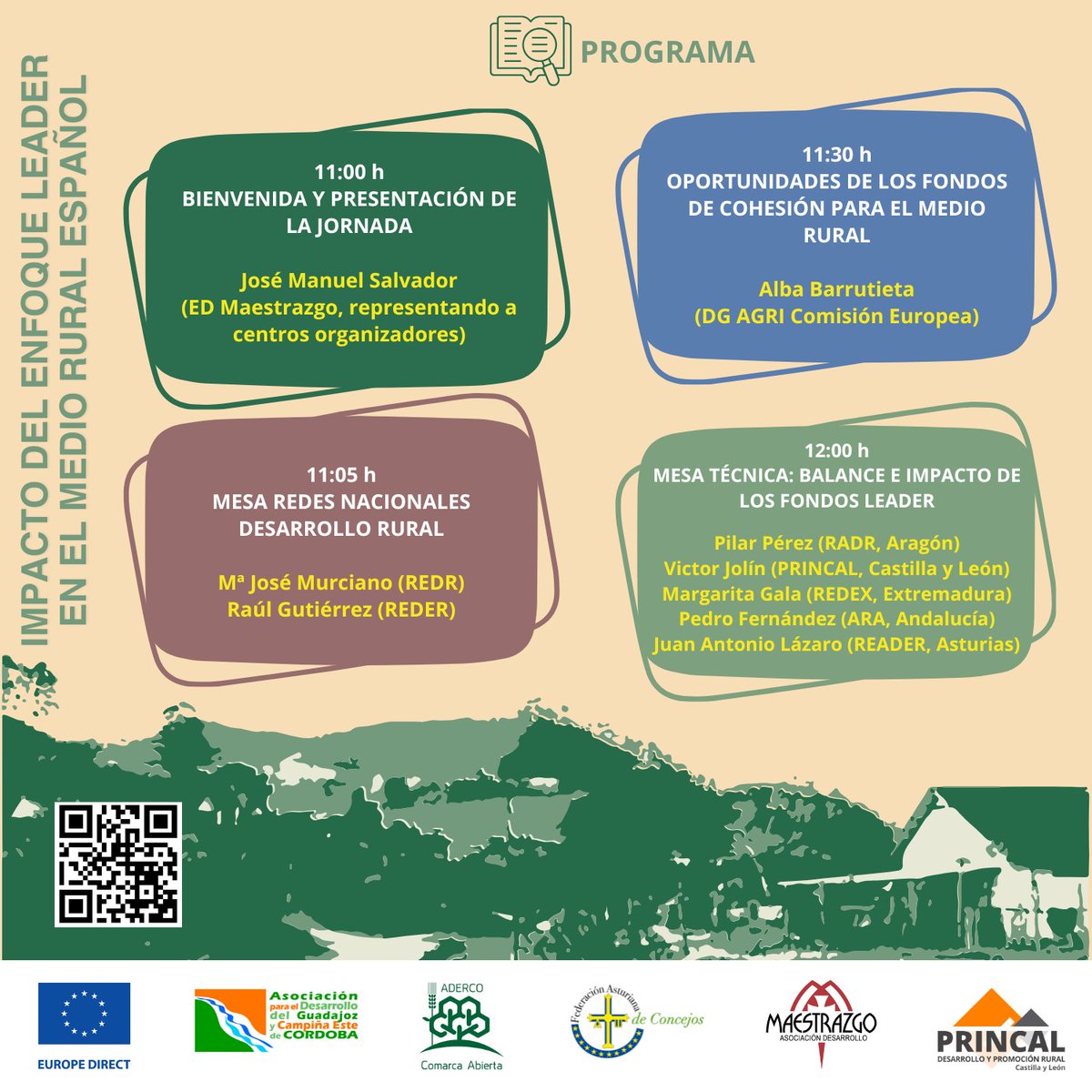 🇪🇺🌾Los centros Europe Direct rurales de Aragón, Andalucía, Asturias, Castilla y León y Extremadura organizan la jornada "Impacto del enfoque LEADER en el medio rural español"

🗣️ Con ARA, <a href="/redespanola/">REDR</a> y varias redes de desarrollo rural

🗓️24/11💻Online
📝tinyurl.com/2h3fnmfp