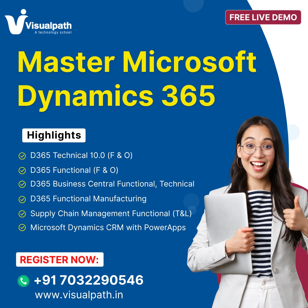 VisualpathPro's tweet image. 🚀 Master Microsoft Dynamics 365 – Free Live Demo!
Take your career to the next level with real-time, industry-focused training in Dynamics 365.
📞 For Details &amp;amp; Registration:
📱 Call: +91 7032290546
🌐 Visit: visualpath.in

#MicrosoftDynamics365 #D365 #Visualpath #NEW