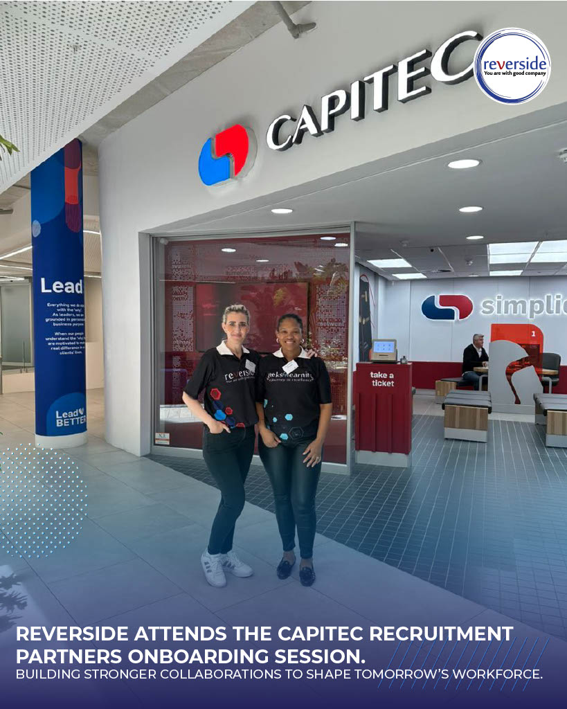 Reverside1's tweet image. Reverside proudly attended the @CapitecBankSA  Recruitment Partners Onboarding Session, a valuable opportunity to strengthen collaboration, align on recruitment priorities, and support impactful talent solutions. 
#reverside #Capitec #livebetterwithcapitec #BankWithCapitec