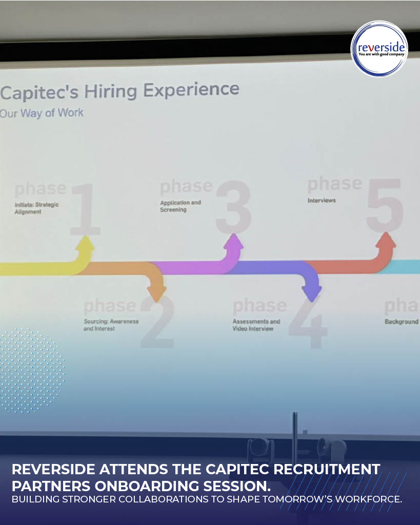 Reverside1's tweet image. Reverside proudly attended the @CapitecBankSA  Recruitment Partners Onboarding Session, a valuable opportunity to strengthen collaboration, align on recruitment priorities, and support impactful talent solutions. 
#reverside #Capitec #livebetterwithcapitec #BankWithCapitec