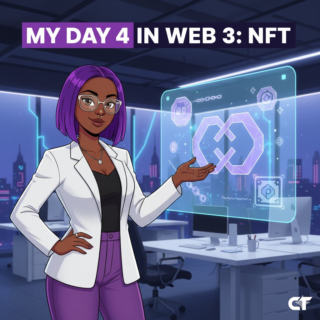 ohunmohsamuel's tweet image. My Day 4 in Web3 and I finally understood NFTs.

NFT means Non-Fungible Token, but the simple meaning is this:
a digital item that is unique and can be owned, bought, or sold.

Think of it like digital property.