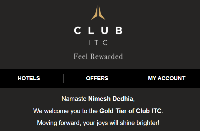 <a href="/ccg33k/">Akash</a> First got GHA Titanium status and now got Club ITC Gold Status...Thanks <a href="/ccg33k/">Akash</a>