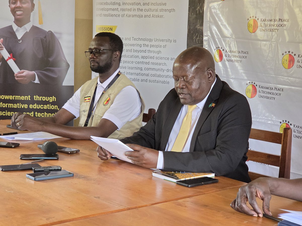 kapatuniversity's tweet photo. This morning, the KAPATU Project Thanksgiving and Unveiling Organizing Team, led by the Chairperson, also Kotido RDC Charles Ichogor, briefed local media in Karamoja on the preparations and significance of the forthcoming event slated for Sunday, November 23. Thereafter, the journalists were taken  on a a guided tour of the event site at Losilang.