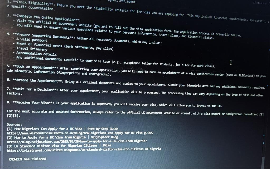 OpeyemiBolatit1's tweet image. Been ghost for a few days building something cool.Decided to build a research agent . Day 1: Woke up, mapped out the entire architecture Fast forward: The agent now searches the web, pulls information, and cites sources like a pro.Currently testing before I dive into the backend.