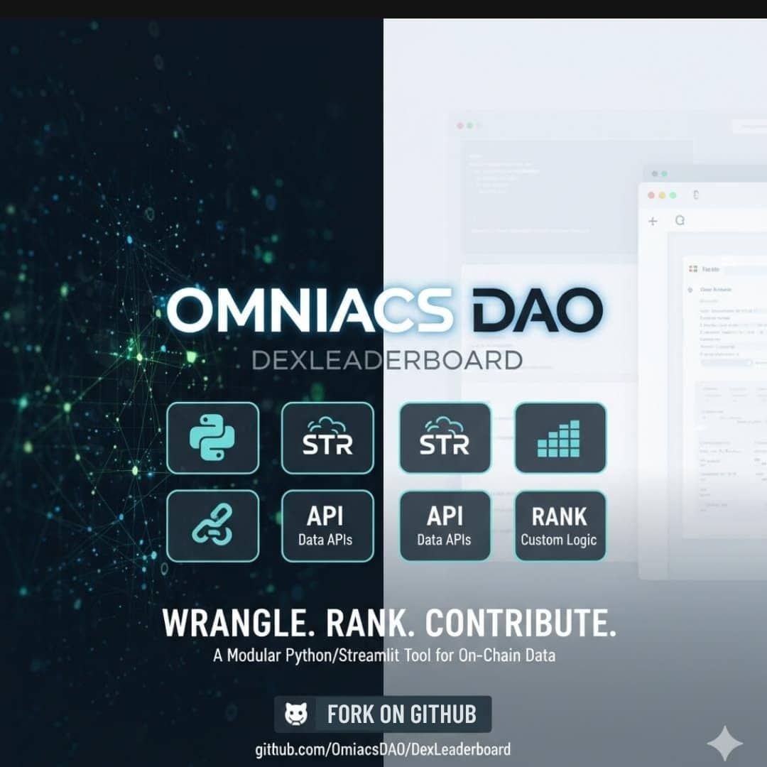 This thread is for all Data Scientists and On-Chain Analysts out there! The Omniacs built a crucial tool to wrangle messy DEX data and apply custom ranking logic.

Use Case: A tool that can be forked and adapted for any custom analysis or ranking algorithms

👇 Here is how the