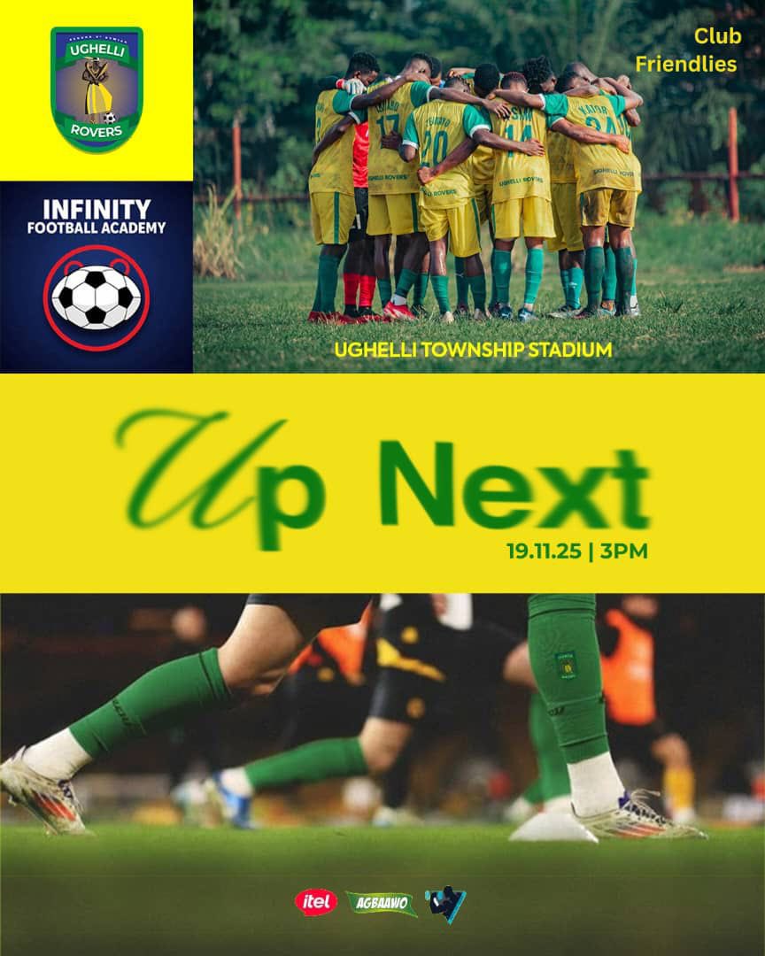 Locked in,Fired up, and Ready for kick-off. 💛💚 See you at Ughelli Township Stadium! #UpNext #Ughellirovers