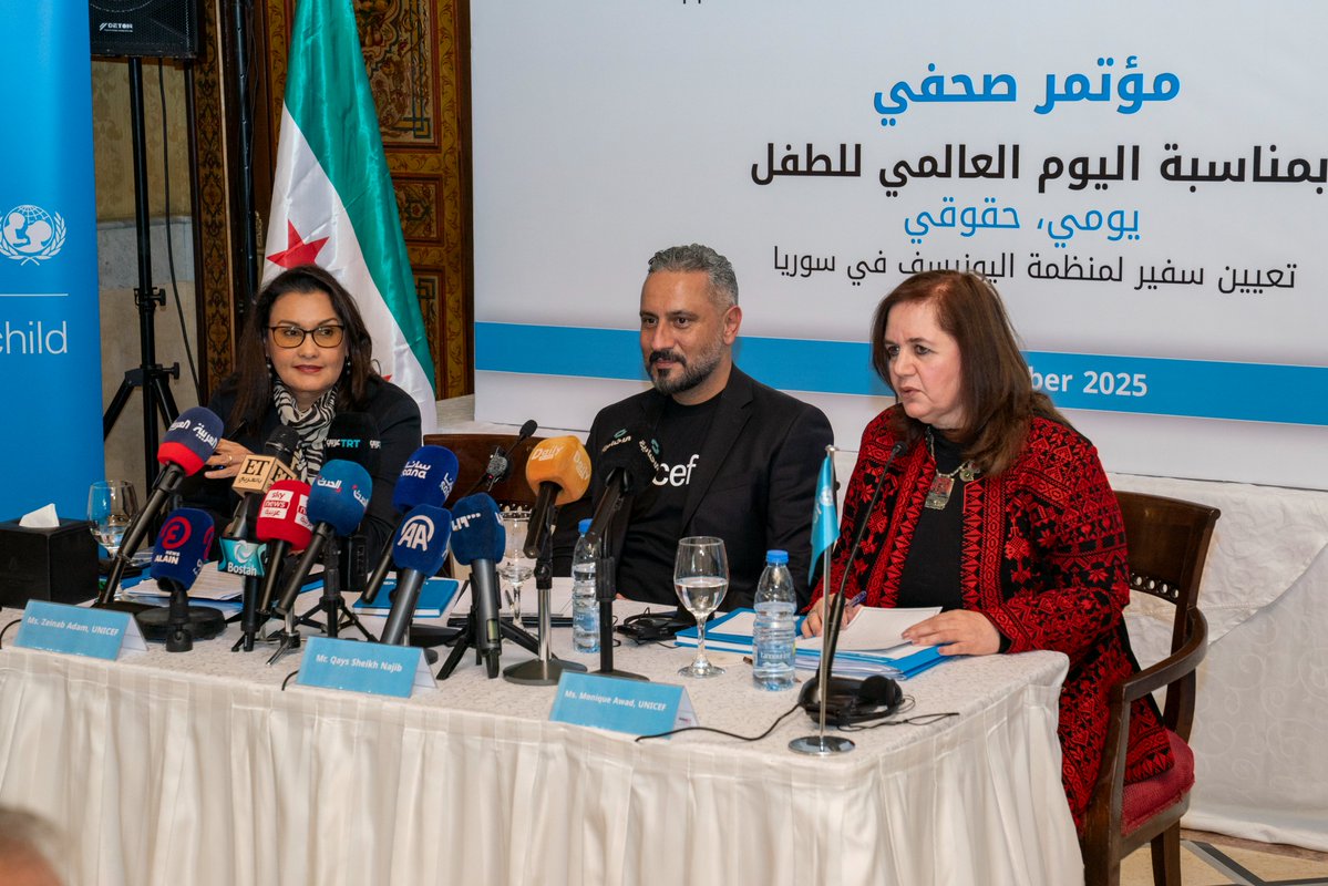 UNICEFinSyria's tweet image. #UNICEF is pleased to welcome renowned actor and humanitarian Qays Sheikh Najib as our first-ever Ambassador in #Syria. His appointment comes on the eve of #WorldChildrensDay under the theme My Day, My Rights. Qays will work with UNICEF to champion the rights of every child in…