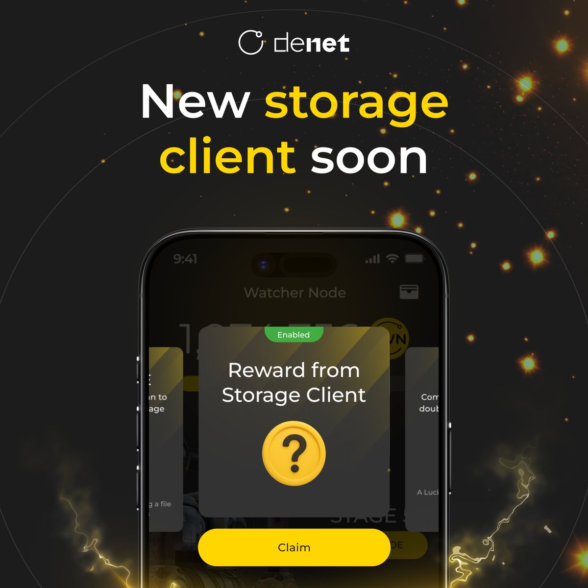 DeNetPro's tweet image. NEXT WEEK: New Storage Client announcement

This unlocks additional reward opportunity for the network validators - Watchers!⚡️

Last Storage Client tasks round:
Over 67,000 active Watchers earned tokens by completing tasks and helping secure the network.

Watchers, get ready 🔥