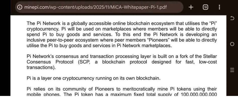Brianmanpi's tweet image. Here is the latest upcoming Pi Whitepaper, 2025. It reads👉 The Pi Network is a globally accessible online blockchain ecosystem that uses the “Pi” cryptocurrency. Pi will serve as a medium of exchange within marketplaces where members can directly spend Pi to buy goods and…