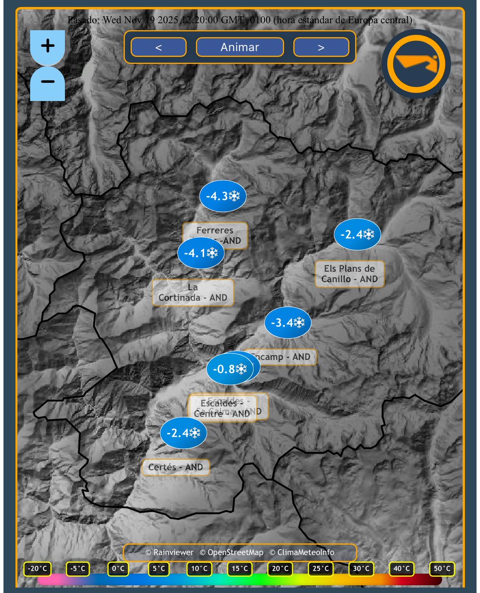 El desplom de temperatura ja ha arribat també de cop a Andorra🇦🇩
Aquest mati hem registrat una mínima de -4,3° aquí a Llorts.
<a href="/MeteoAnd_OECC/">Servei Meteo d'Andorra</a> <a href="/andorratwits/">Andorra Twits 🇦🇩</a> <a href="/Meteo_Pyrenees/">Météo Pyrénées</a> <a href="/P4Estacions/">Projecte 4 Estacions</a> <a href="/VisualMeteo/">VisualMeteo</a> <a href="/MeteoPiri/">MeteoPirineus</a> <a href="/meteo60/">Meteo60</a> <a href="/MeteoredES/">Meteored España</a>