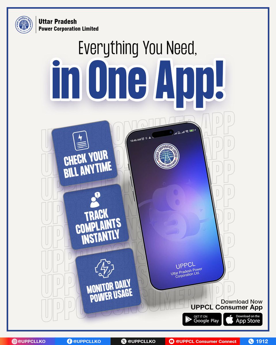 UPPCLLKO's tweet image. Your electricity services are more accessible than ever! With the UPPCL Consumer App, experience convenience and control right at your fingertips.
#ConsumerApp #SmartServices #DigitalUP 
@CMOfficeUP
@EMofficeUP
@aksharmaBharat
@mduppcl