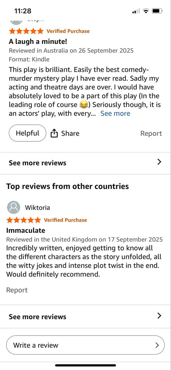 StageDirect's tweet image. Great reviews for Nigel’s plays on Amazon