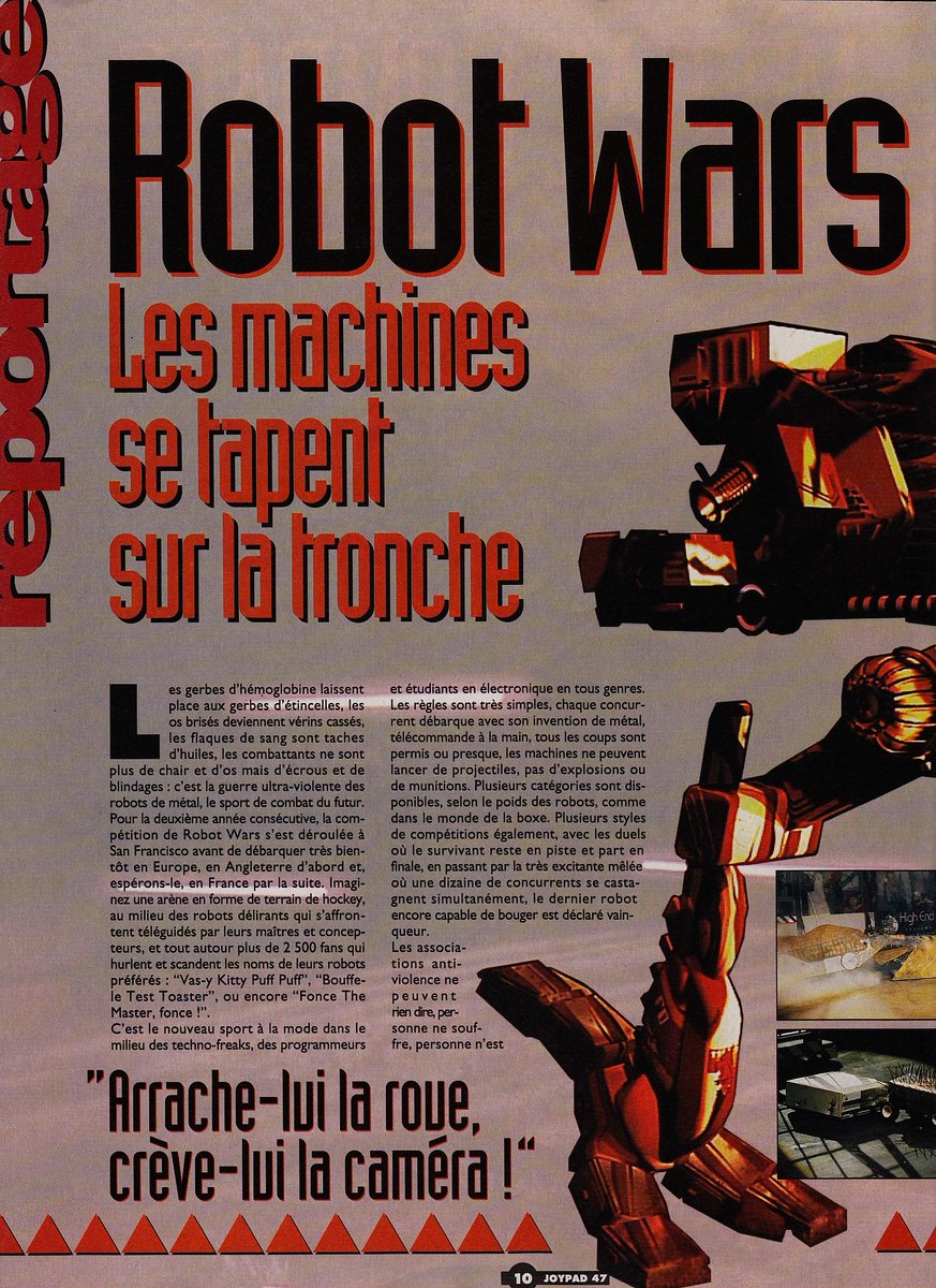 AllmightoFranky's tweet image. La suite avec le sommaire et l&apos;édito et un reportage sur #RobotWars les arènes de combats de robots crées par des petits génies!Vous avez déjà du voir ça à la TV au moins une fois!Et bien en 1995 c&apos;était les débuts!! 2/5