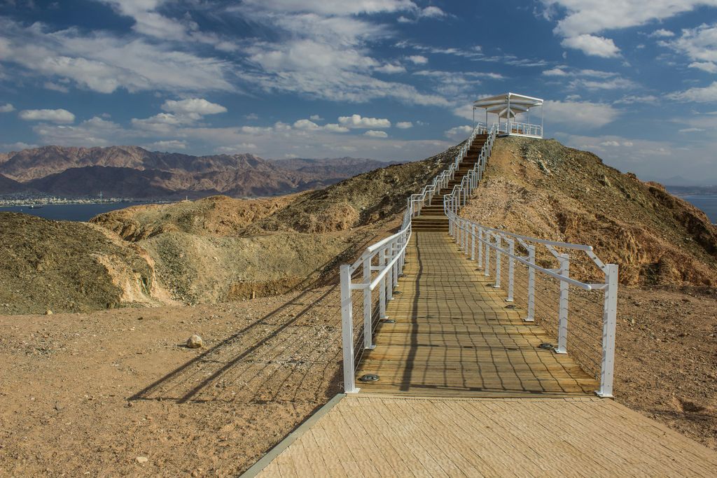 RootSourceIL's tweet image. We sign off with a beautiful view from Eilat, Israel — where desert hills meet the endless sky. 🌄
A peaceful walkway leading to a breathtaking view of the wilderness below — a quiet reminder of the beauty found in stillness and perspective.
📸 Captured by Artem Kniaz