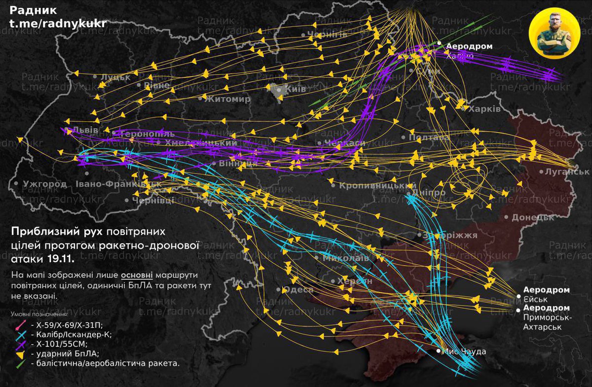 ZarinaZabrisky's tweet image. 🔴Russia carried out a massive missile and drone attack on Ukraine.

➡️ 476 drones
➡️ 40 X-101 cruise missiles
➡️ 7 Calibers
➡️ 1 ballistic &quot;Iskander-M&quot;

483 targets out of 524 shot down/ suppressed

The main directions: Lviv, Ternopil, Kharkiv regions.

Dozens injured, 19 killed