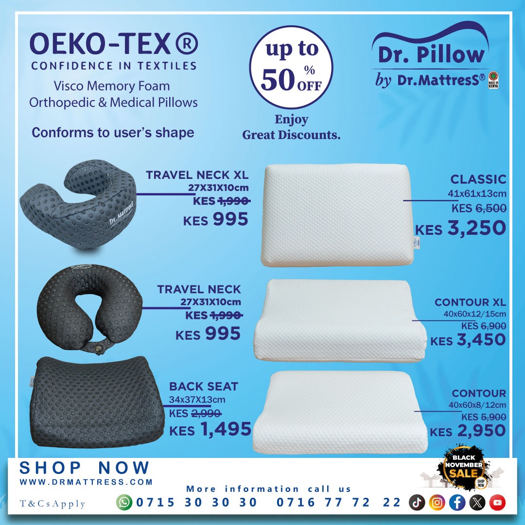 dr_mattress's tweet image. Designed to relieve pressure and keep you comfortable all night.

📍Our Locations Countrywide: bit.ly/42uKxPo

☎ For Enquiries: +254 715 30 30 30

🌐 Shop Now: drmattress.com

#DRMattress #Blacknovembersale #MemoryPillows #SleepBetterKe #ComfortEssentials