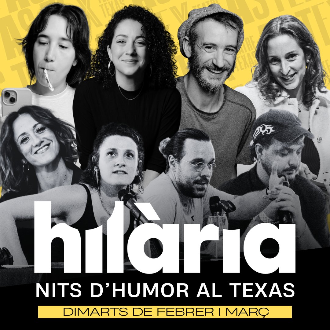 🔥 El bo i millor de la comèdia catalana arriba al Texas!

En col·laboració amb Hilària presentem un cicle on, durant els dimarts de febrer i març, omplirem el teatre d'stand-up, pòdcasts en directe, xous unipersonals... 

🎫 Entrades ja a la venda: espaitexas.cat/teatre/#hilaria