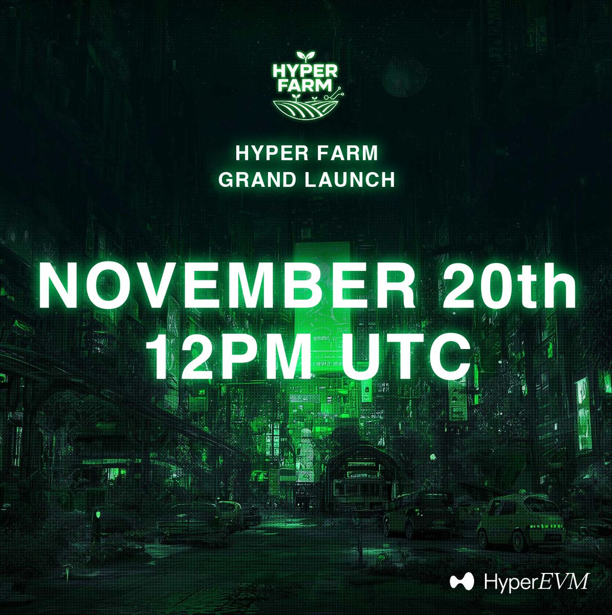 HyperFarm Grand Launch

📅November 20, 2025 — 12 PM UTC

The Harvest Festival begins. 🌾

👇Lucky Asset Draw
RP, like, drop the HyperEVM wallet address connected to the game.

#HyperFarm $HYPE $kHYPE