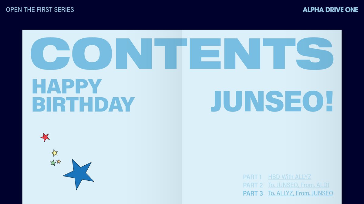 𝙃𝘼𝙋𝙋𝙔 𝘽𝙄𝙍𝙏𝙃𝘿𝘼𝙔 𝙅𝙐𝙉𝙎𝙀𝙊🍰₊˚・₊✧

To. ALLYZ, From. JUNSEO
🏎️ artist.mnetplus.world/main/stg/ald1/…

#ALPHADRIVEONE #ALD1
#알파드라이브원
#JUNSEO #준서