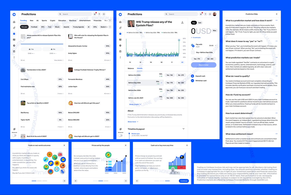 🚨Bureau : Coinbase sviluppa una piattaforma di mercati predittivi, ma disattiva la pagina delle previsioni dopo poche ore