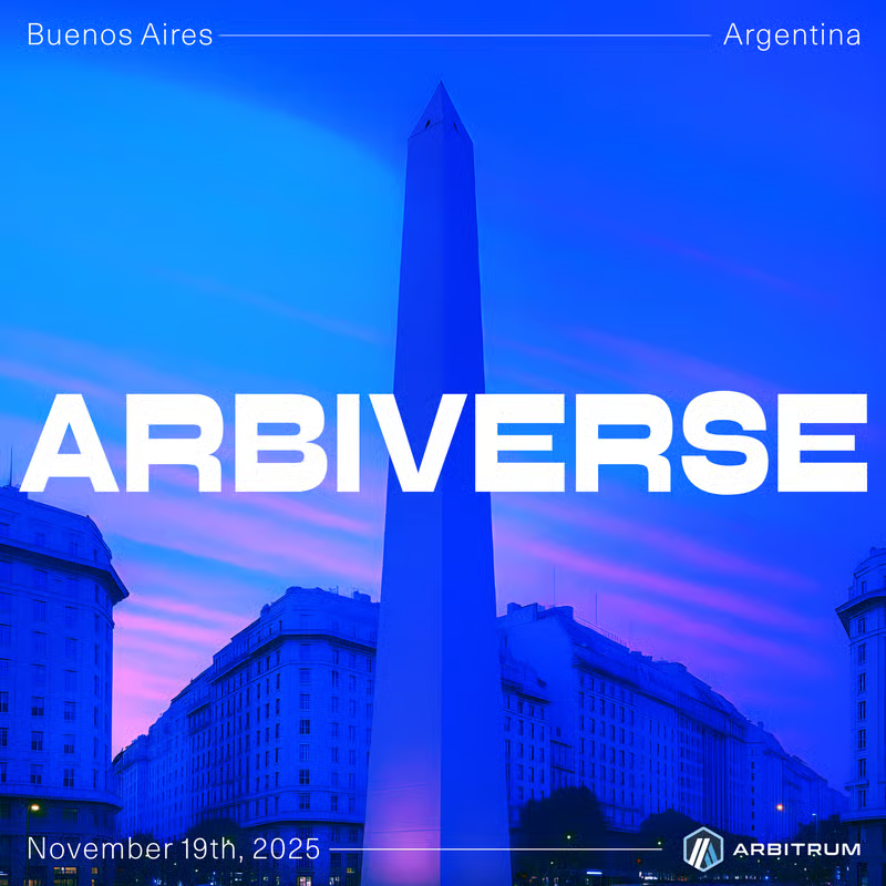 arbitrum's tweet image. Today is ArbiVerse! 🇦🇷

We’re excited to welcome everyone to our biggest event of the year

Come hang out with the community and enjoy builder showcases, games, talks, workshops, music, food, and Argentine vibes all day long

luma.com/ArbiVerseBueno…