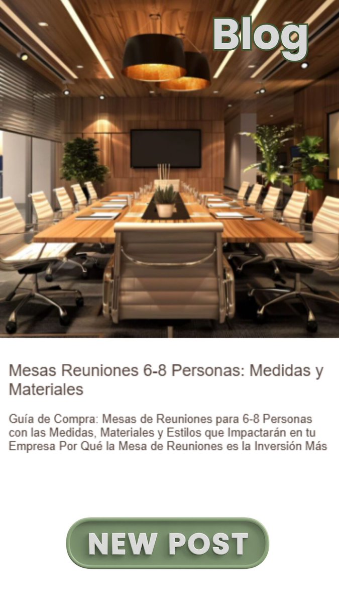 💼 Reunirse bien también es una cuestión de diseño.
Descubre las medidas y materiales ideales para mesas de reuniones de 6-8 personas.
Nuevo artículo en el blog de Grupo Montiel Oficinas 👇
#Oficinas #Diseño
oficinasmontiel.com/67-mesas-de-re…