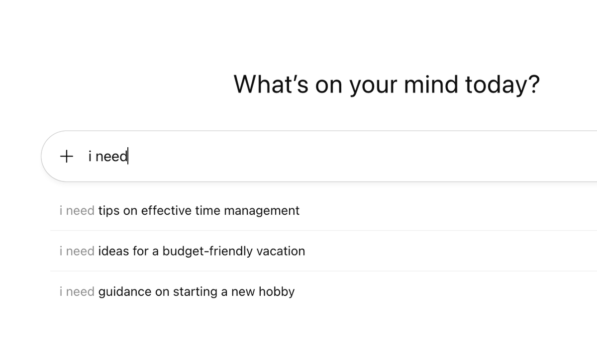 Looking for App ideas? 
Build an App based on the auto-complete suggestions from chatgpt. 
Build good content around it. Get indexed on ChatGPT
I haven't tried this yet but wondering if this makes sense.