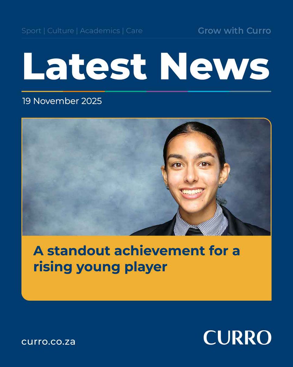 🏑 Congratulations to Curro Aurora! Grade 9 learner Jamie Howard has made the Southern Gauteng U16, A Indoor Hockey Team 🌟 She’s heading to KZN to represent with pride 👏

👉 Read more about her journey: ow.ly/APxi50XtZuO

#Curro #QualityEducation