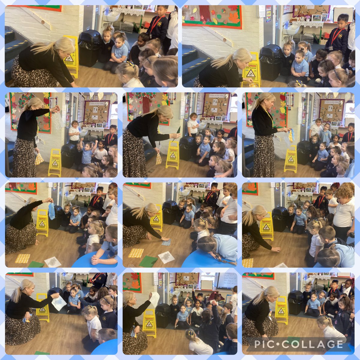 We had a puddle of water in our classroom today so we had a discussion about what would be the best way to clean it up. We completed a class tally chart of different types of materials we thought were the most absorbent to clean it up! <a href="/ScienceStEliz/">Science-StElizabeth's</a> #year1