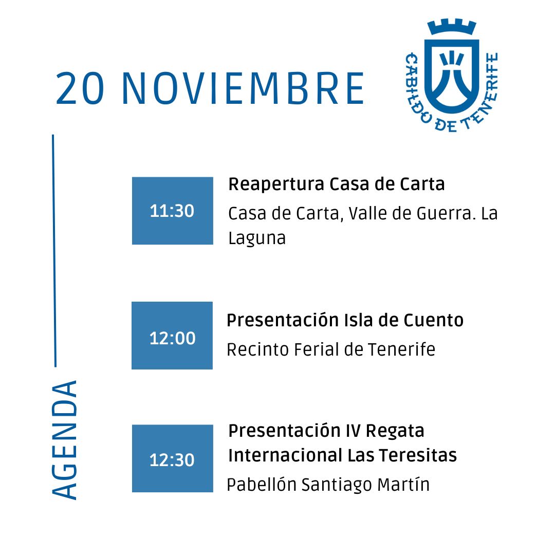 #Agenda🗓️ #CabildoTenerife🏴󠁧󠁢󠁳󠁣󠁴󠁿 20 de noviembre 2025