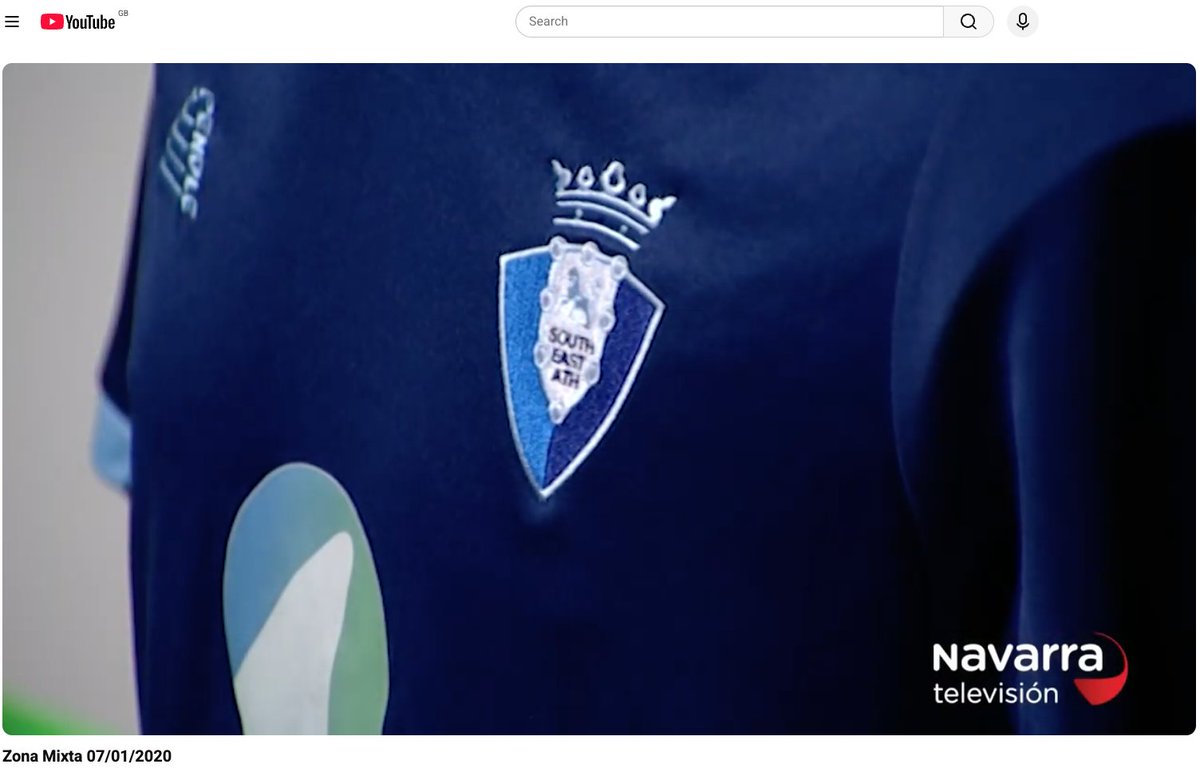 With just over two weeks to go until our trip to @Osasuna_en here's a throwback to the <a href="/southeastath/">South East Athletic</a> shirt taking pride of place, on set at <a href="/NavarraTV/">Navarra Televisión</a> 

Thank you to my friend <a href="/txemasun/">TXEMA OSASUNA MUSEUM</a> for the reminder!

youtube.com/watch?v=wE09PS… 
(captions and translation to English available)