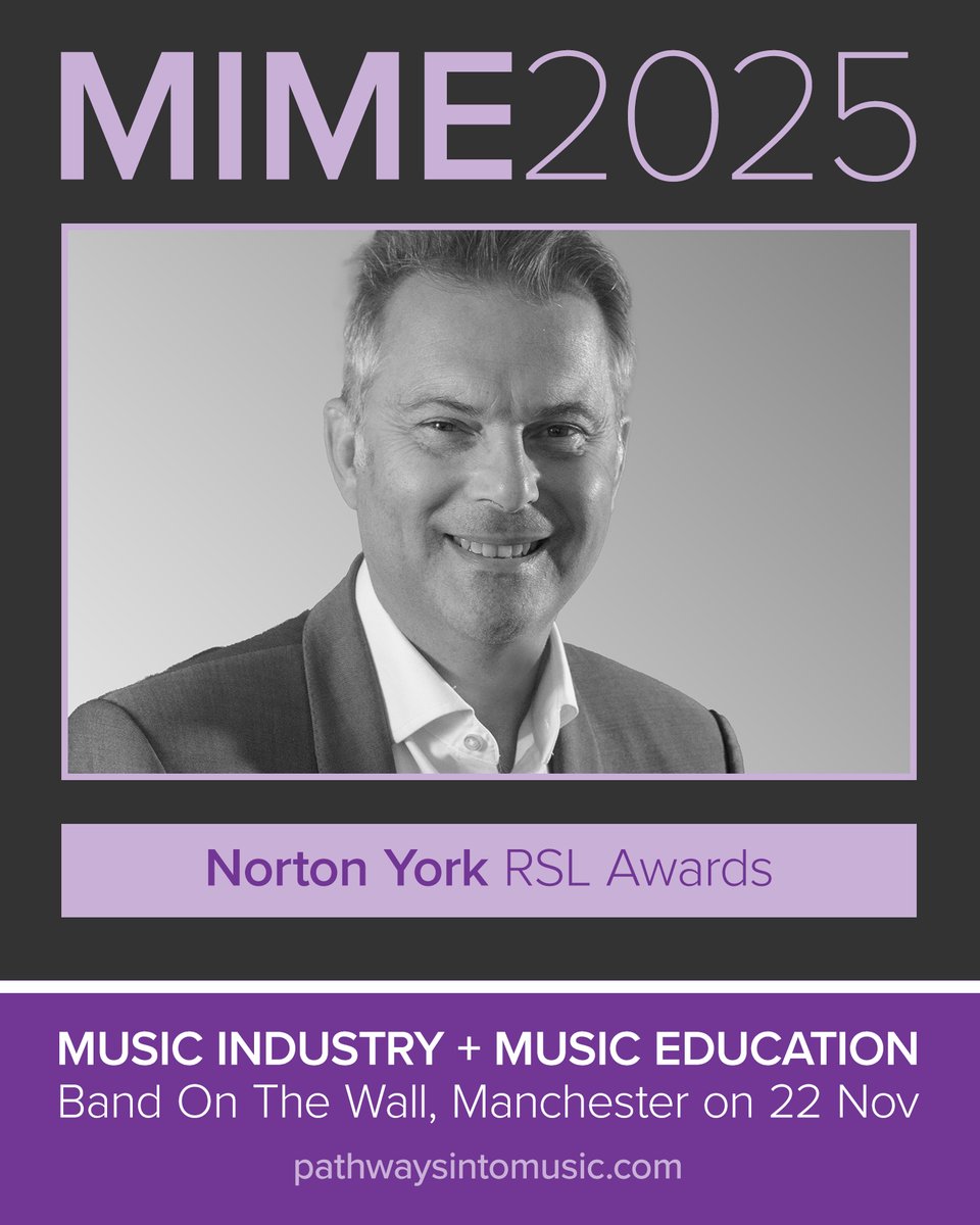 RSL Awards’ Founder &amp; Chairman, Norton York, is speaking at the MIME Conference in Manchester.

He’ll join the panel “Revamping Music Qualifications in Schools” to discuss the future of GCSE, A-Level and vocational music.

🎟️ Tickets (code: mime50): pathwaysintomusic.com/mimeconference