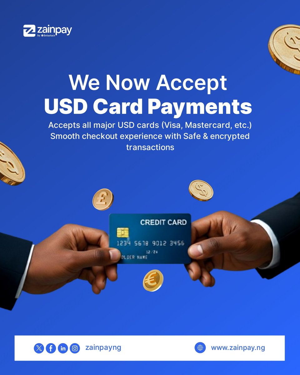 Zainpay is now an international payment acceptor. 
Follow us here from more product updates @zainpayng