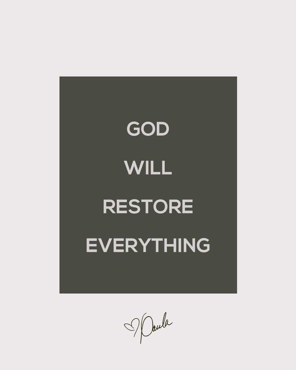 Paula_White's tweet image. God will restore everything the enemy stole from you.