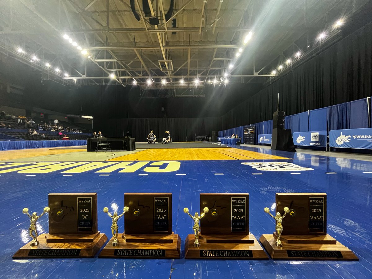 The stage is set for the cheerleading championship! Get the schedule and links to watch here: wvssac.org/2025-cheerlead…
