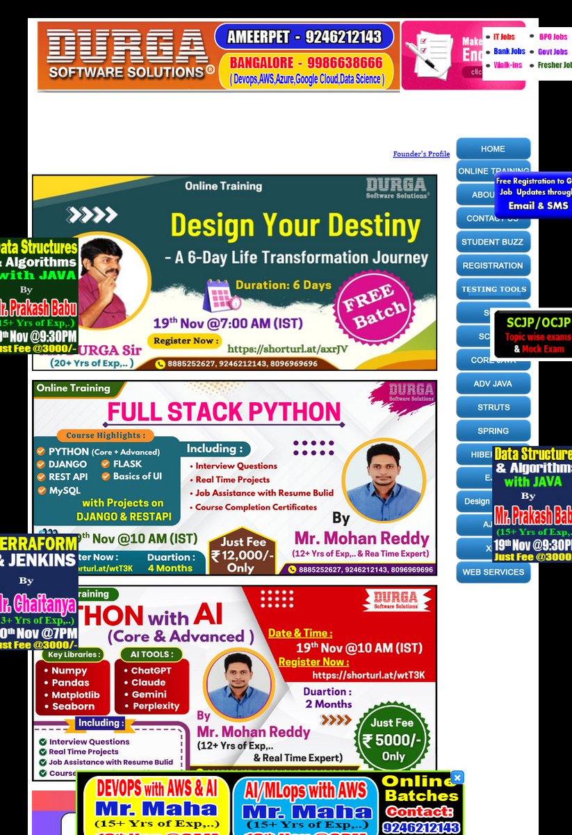 DanAdvantage's tweet image. data structures and algorithms with java by mr durga sir (20+ yrs of exp,..) 6-day life transformation journey