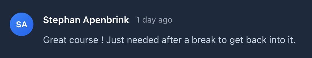 这是Stephan的评论，他以前用过Laravel，现在需要重新温习一下相关知识。

我们的课程对他很有效！

 Laravel 12 入门指南：你的第一个项目
https://t.co/FAmn9PwTcE

开始/刷新语法、当前入门套件