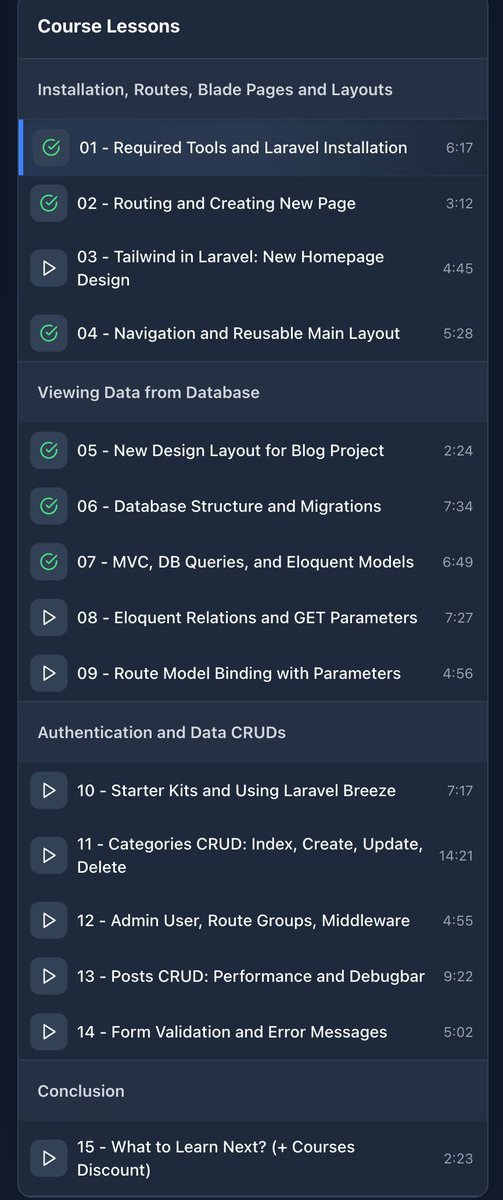 这是Stephan的评论，他以前用过Laravel，现在需要重新温习一下相关知识。

我们的课程对他很有效！

 Laravel 12 入门指南：你的第一个项目
https://t.co/FAmn9PwTcE

开始/刷新语法、当前入门套件