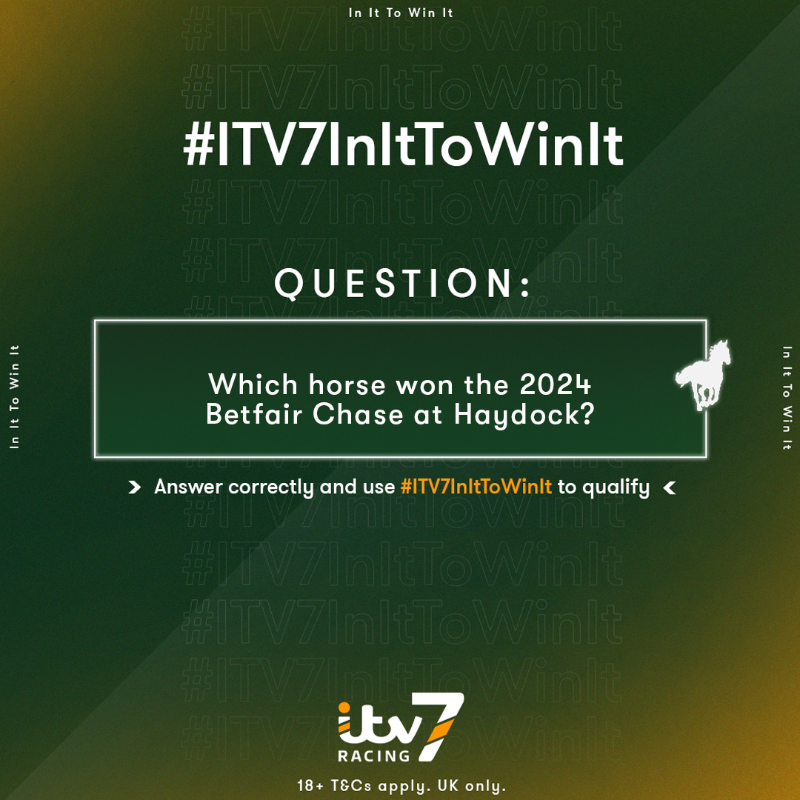 ITV7Racing's tweet photo. Competition time 🏇🙌

We have a £50 cash prize up for grabs 🤑

Simply follow @itv7, answer today's question, use the hashtag #ITV7InItToWinIt and you could be our lucky winner announced at 10am tomorrow ⏰

Tap for T&amp;Cs 👇