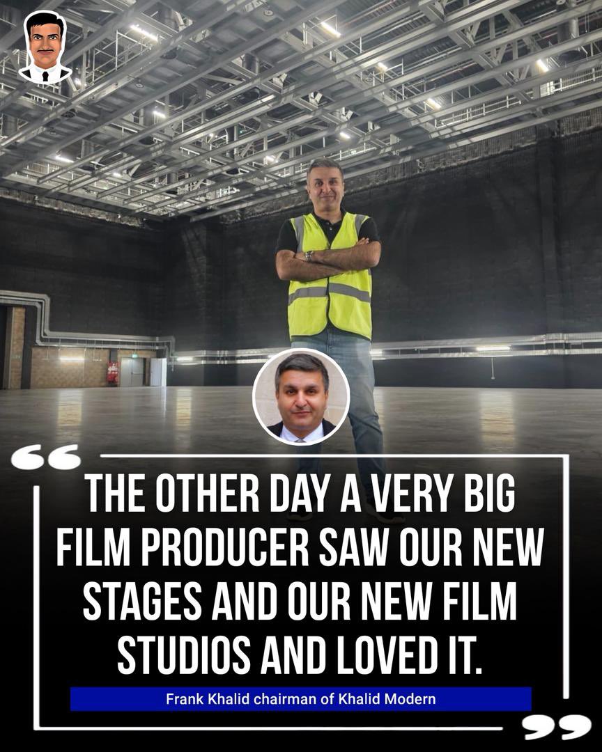WestLondonFS's tweet photo. Frank Khalid chairman of Khalid Modern “ The other day a very big film producer saw our new stages and our new film studios and loved it!!! West London Film studios is not only state of the art studios but the greenest as well” @FrankKhalidUK https://t.co/Ux2LtMfCUk