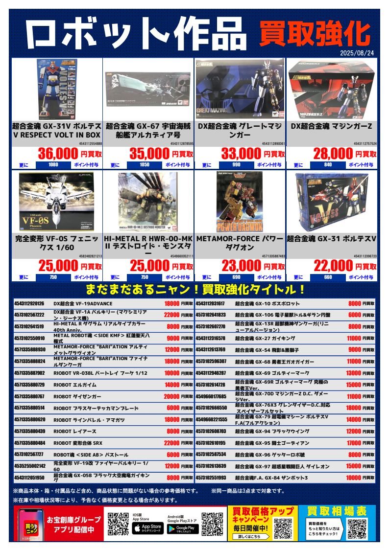 m_nisi3's tweet image. ロボットアニメ系ＴＯＹを買い取らせていただきましたぁ

YAMATO
クァドラン・ロー(マックス機)

#ROBOT魂
クァドラン レア(クラン機)

マスターピース
キングエクスカイザー
ドラゴンカイザー

#メデイオ西市 店では様々な作品の関連商品を販売中デス

気になった方は要チェックっ

#お宝創庫ホビー部