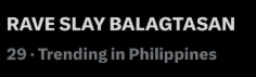 TeamRaveTRENDS's tweet image. We are trending Right Now!

Continue to posts Ravengers!
Reminder:      
- No numbers 
- No Emojis  
- No All Uppercase Letters       
- At least three words per tweet

RAVE SLAY BALAGTASAN