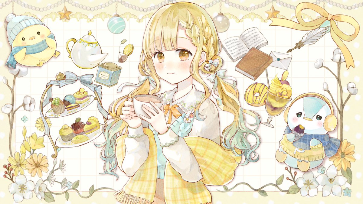 tamamachi_pue's tweet photo. .•° ✿ °•..•° ✿ °•..•° ✿ °•..•° ✿ °•..•° ✿

　　    みんなあったかくしてね
　  ミルクティーでほっとひと息💐

.•° ✿ °•..•° ✿ °•..•° ✿ °•..•° ✿ °•..•° ✿ 
#11月のVTuberフォロー祭り https://t.co/QggcqgHrOO