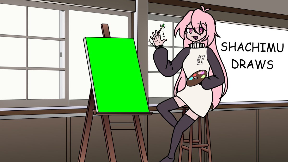 FINALLY DONE, I was really excited for Shachis return stream so I made a Thumbnail as a gift to her! I don't usually draw people but I tried my best, hopefully she likes it. Or gets some ideas out of it!! 🦀🦀🦀 #shachimu